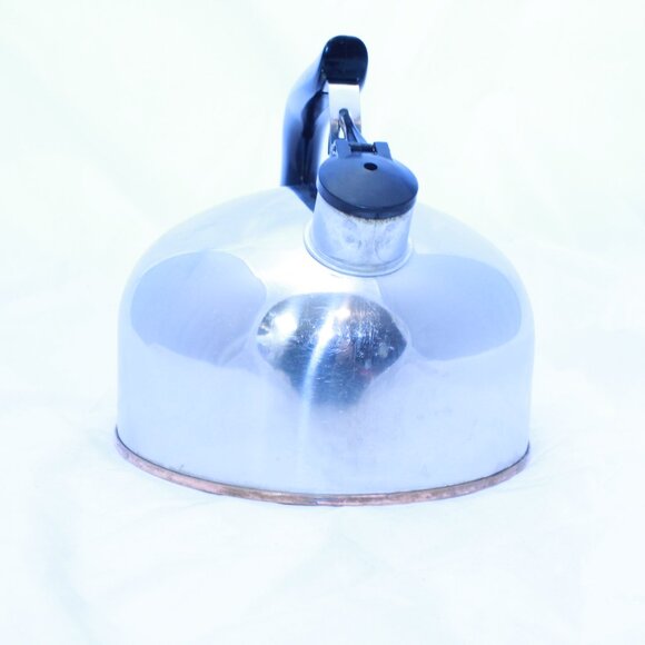 Revere Ware 1801 2QT Stainless Whistling Teapot Copper Bottom Kettle - Picture 4 of 10